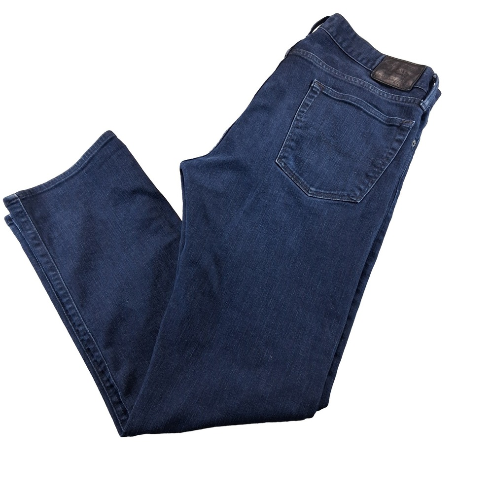 Polo Ralph Lauren Jeans Mens 36x32 Blue Varick Slim Straight Dark Wash Denim